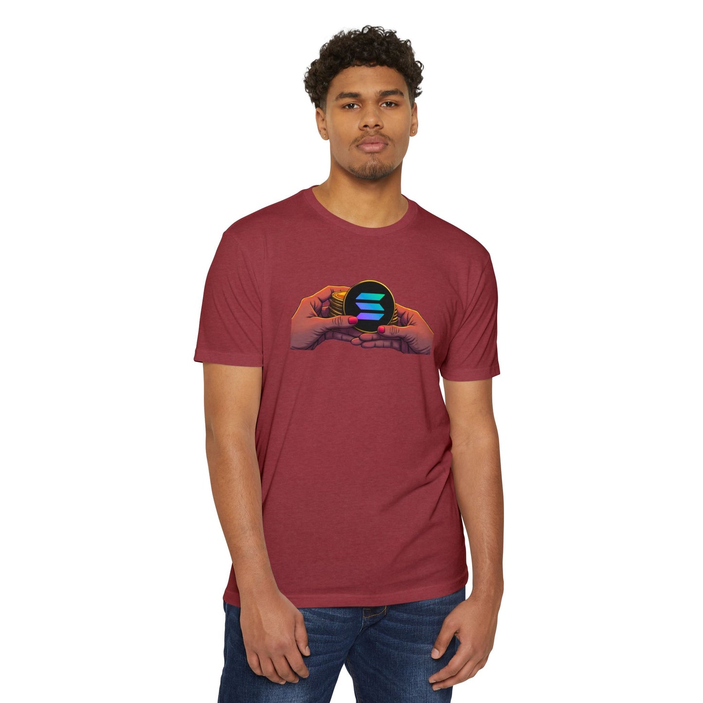 Solana Hands Unisex Jersey T-shirt, Graphic Tee, Trendy Apparel, Gift for Him/Her, Casual Wear, Perfect for Tech Lovers