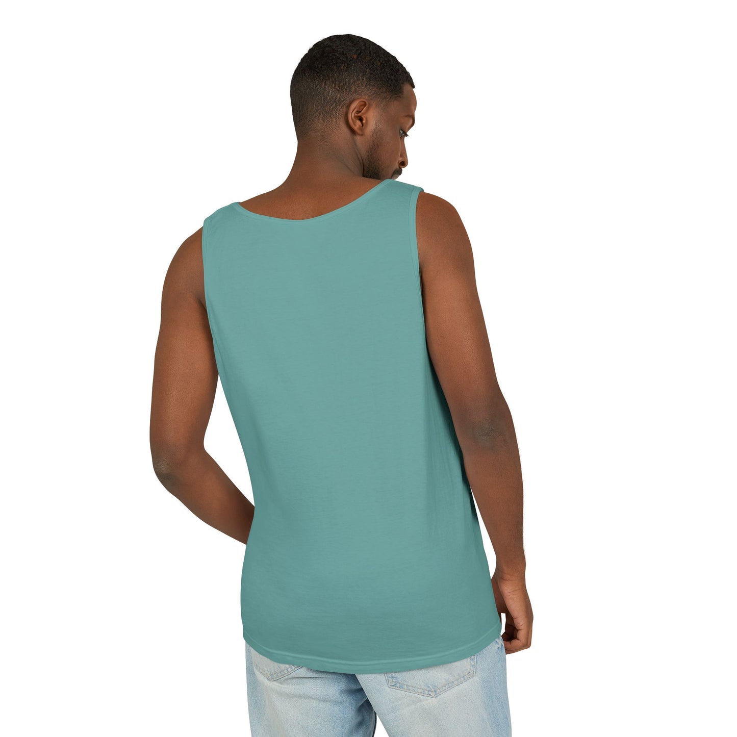Unisex Garment-Dyed Tank Top with 4NBT Design, Summer Apparel, Casual Wear, Gift for Friends, Individual Expression Top
