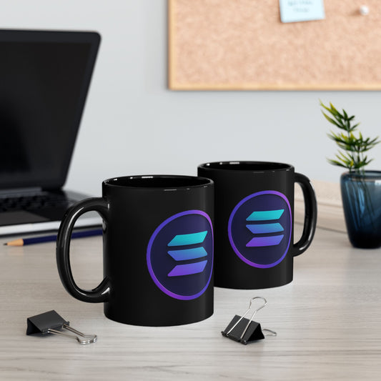 Stylish Solana Black Mug with Gradient Design - Perfect Gift for Coffee Lovers, Home Decor, Office Mug, Collectible, Holiday Gift