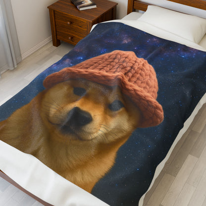 WIF Cozy Velveteen Plush Blanket with Fun Dog Design, Pet Lovers Gift, Home Decor, Unique Throw Blanket for All Occasions, Warm Throw