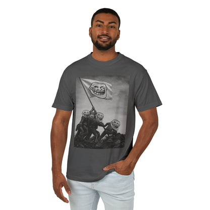 TROLL Funny Meme Heavyweight Tee, Casual Graphic T-Shirt, Unisex Humor Apparel, Perfect Gift for Friends, Streetwear Fashion
