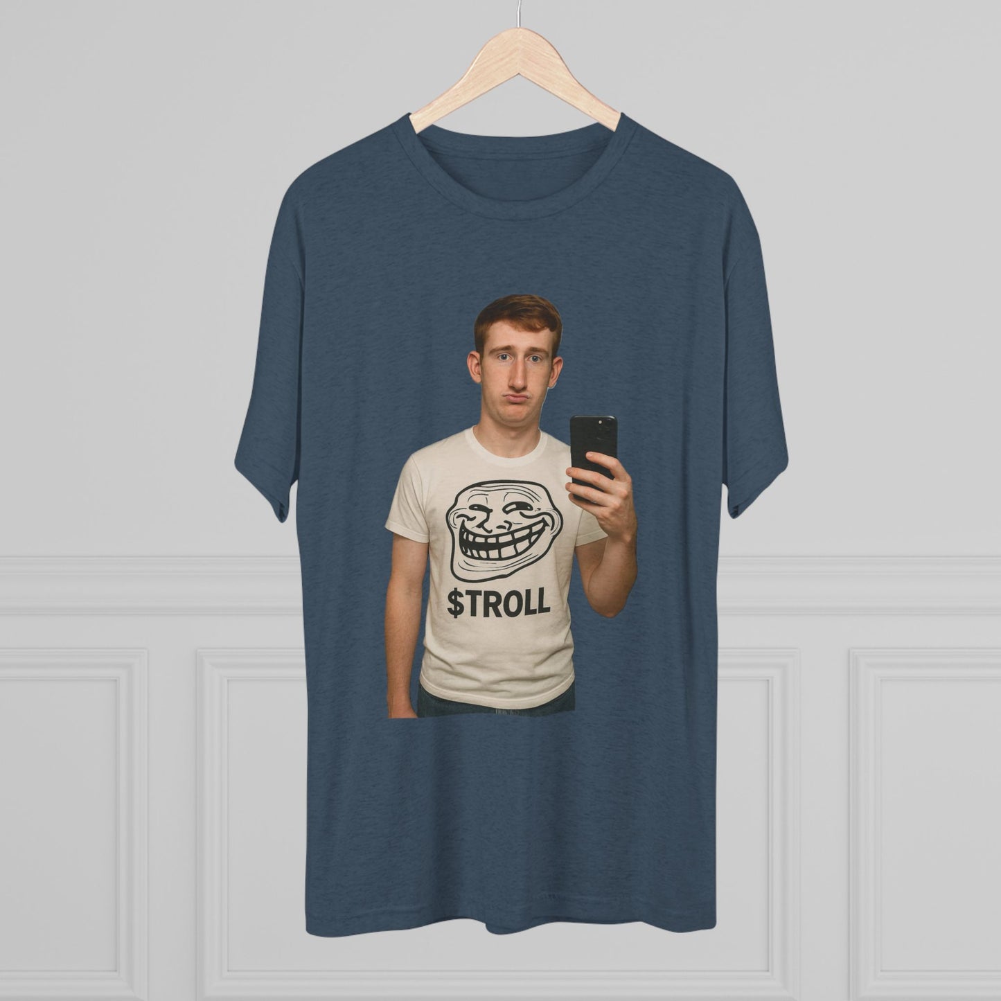 TROLL Unisex Tri-Blend Crew Tee | Funny Tee | Casual Wear | Gift for Friends | Trendy Shirt | Meme Apparel