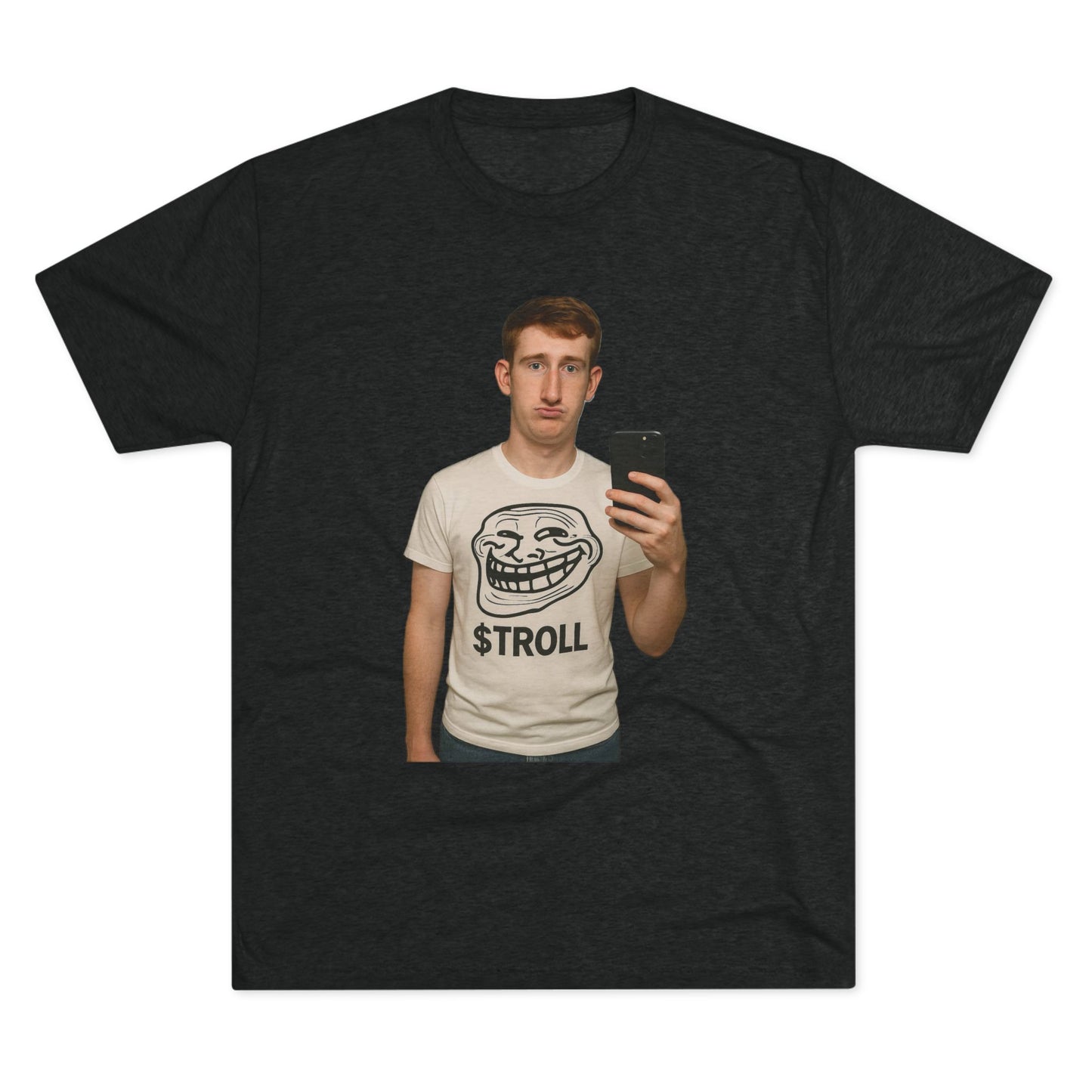TROLL Unisex Tri-Blend Crew Tee | Funny Tee | Casual Wear | Gift for Friends | Trendy Shirt | Meme Apparel