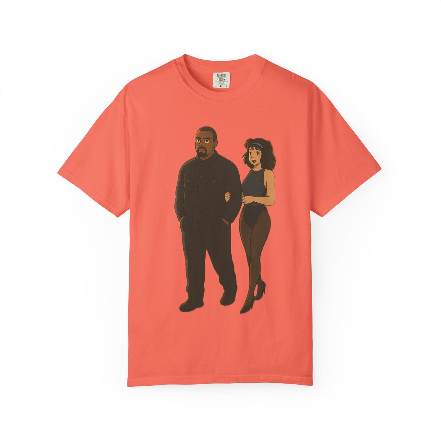 Ye & Bianca Graphic Tee, Trendy Unisex T-shirt, Cartoon Style, Streetwear, Gift for Music Lovers, Casual Fashion