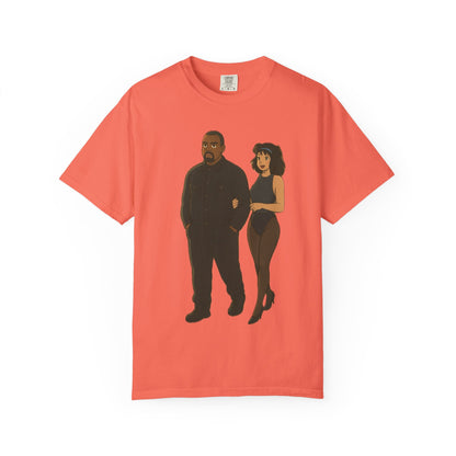 Ye & Bianca Graphic Tee, Trendy Unisex T-shirt, Cartoon Style, Streetwear, Gift for Music Lovers, Casual Fashion