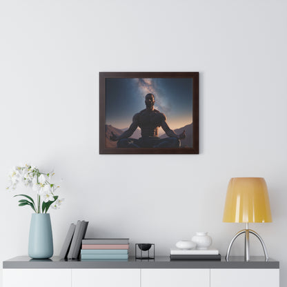 GIGA Meditation Framed Poster, Calm Art, Spiritual Wall Decor, Zen Home Decor, Fitness Motivation, Mindfulness Gift, Inspirational Art