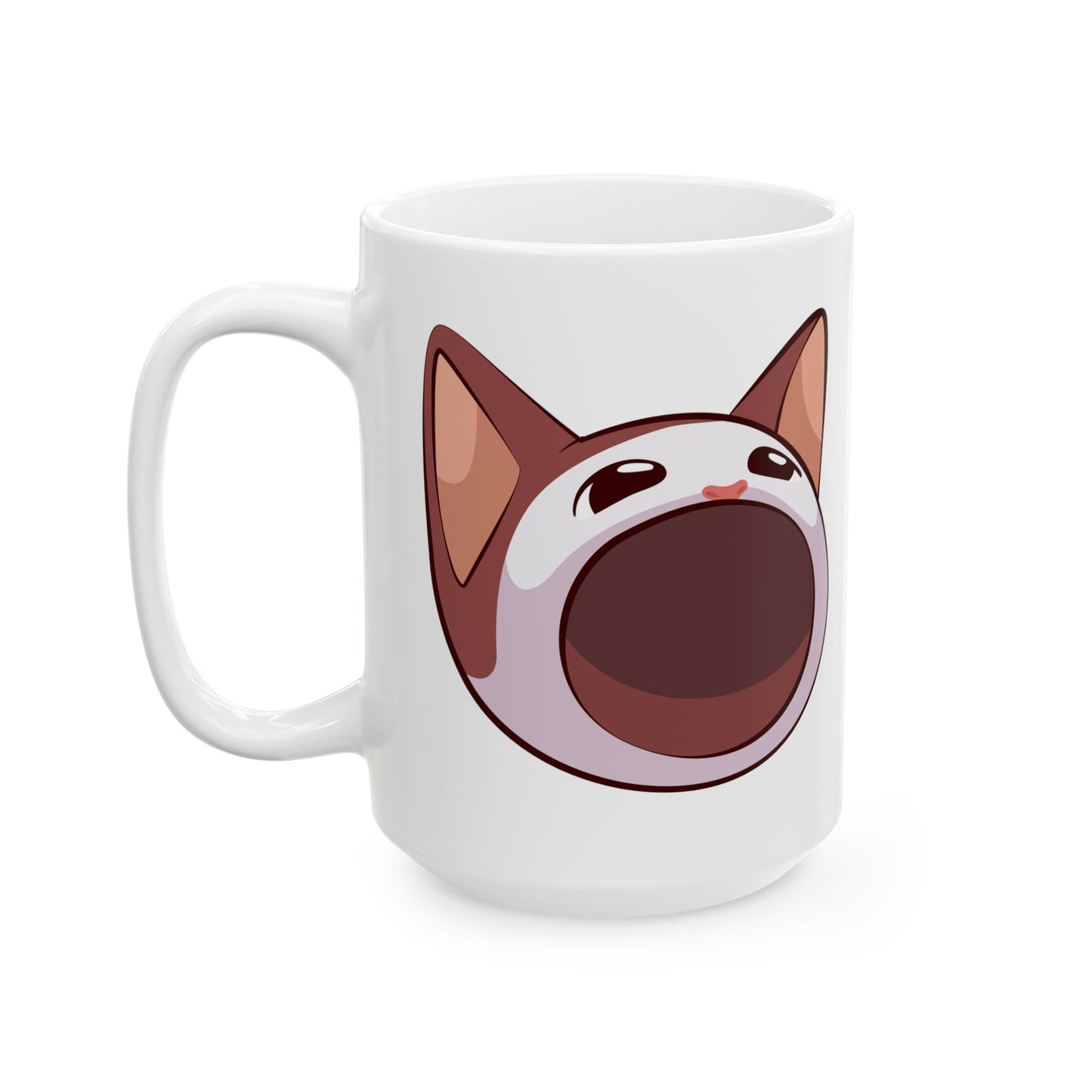 POPCAT Emoji Ceramic Mug - Playful Gift for Cat Lovers, Coffee or Tea Mug, Fun Kitchen Decor, Unique Birthday Present, Animal [...]