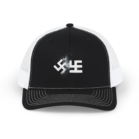 Swasticoin Stylish Embroidered Snapback Trucker Cap - Trendy Hat for Outdoors, Casual Wear, Gift for Him or Her, Adjustable, Unique Design