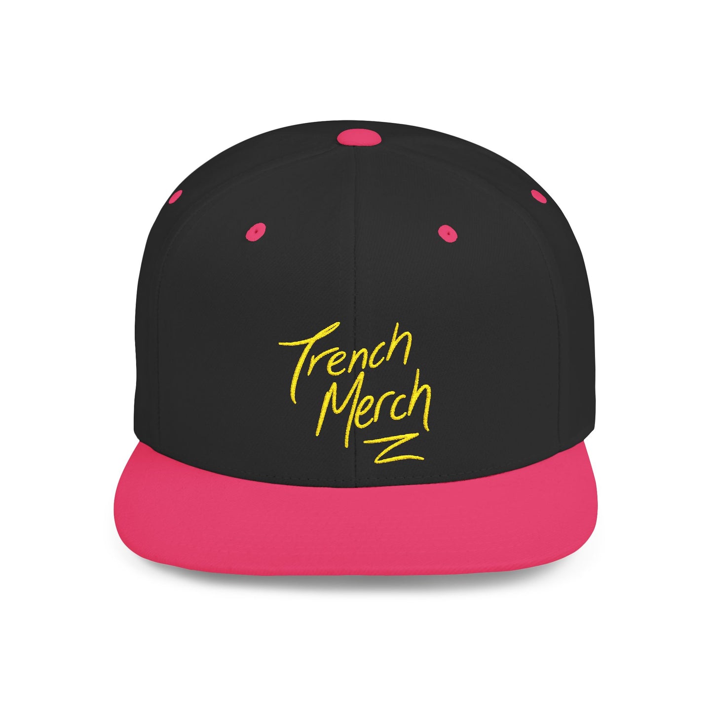 Trench Merch Trendy Flat Bill Snapback Hat, Cool Streetwear Cap for Casual Outings, Outdoor Events, Festivals, Unique Gift for Hip-Hop Fans
