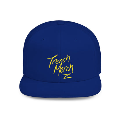 Trench Merch Trendy Flat Bill Snapback Hat, Cool Streetwear Cap for Casual Outings, Outdoor Events, Festivals, Unique Gift for Hip-Hop Fans