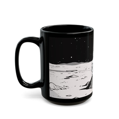 TROLL Cosmic Chill Black Mug - Alien Art, Gift for Sci-Fi Lovers, Space-Themed Coffee Cup, Unique Artwork, Inspirational Drinkware