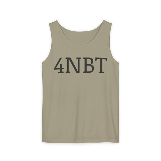 Unisex Garment-Dyed Tank Top with 4NBT Design, Summer Apparel, Casual Wear, Gift for Friends, Individual Expression Top