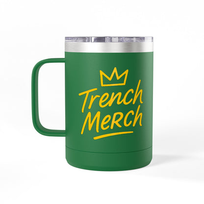 Trench Merch Crown Coffee Mug Tumbler, Perfect for Beach Lovers, Gifts for Friends, Summer Getaways, Adventure Travel, Crown Design