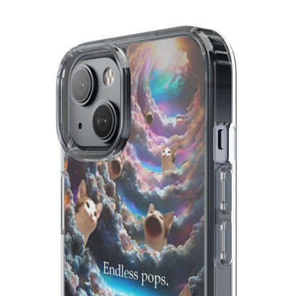 POPCAT Galaxy Cat Clear Phone Case, Cute Animal Phone Cover, Customizable Phone Accessory, Gift for Cat Lovers, Funny Phone Case