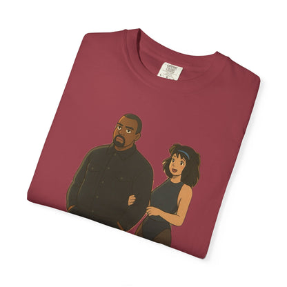Ye & Bianca Graphic Tee, Trendy Unisex T-shirt, Cartoon Style, Streetwear, Gift for Music Lovers, Casual Fashion