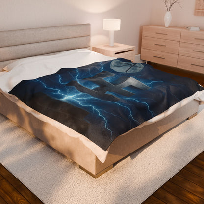 Swasticoin Mystical Lightning Velveteen Plush Blanket, Cozy Throw for Home Décor, Perfect for Gifting, Movie Nights, and Spirit Festivals