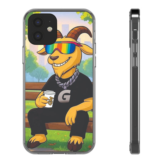 Vibrant Goat Clear Phone Case, Fun Smartphone Cover, Animal Lover Gift, Stylish Tech Accessory, Unique Phone Protection