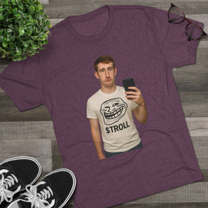 TROLL Unisex Tri-Blend Crew Tee | Funny Tee | Casual Wear | Gift for Friends | Trendy Shirt | Meme Apparel