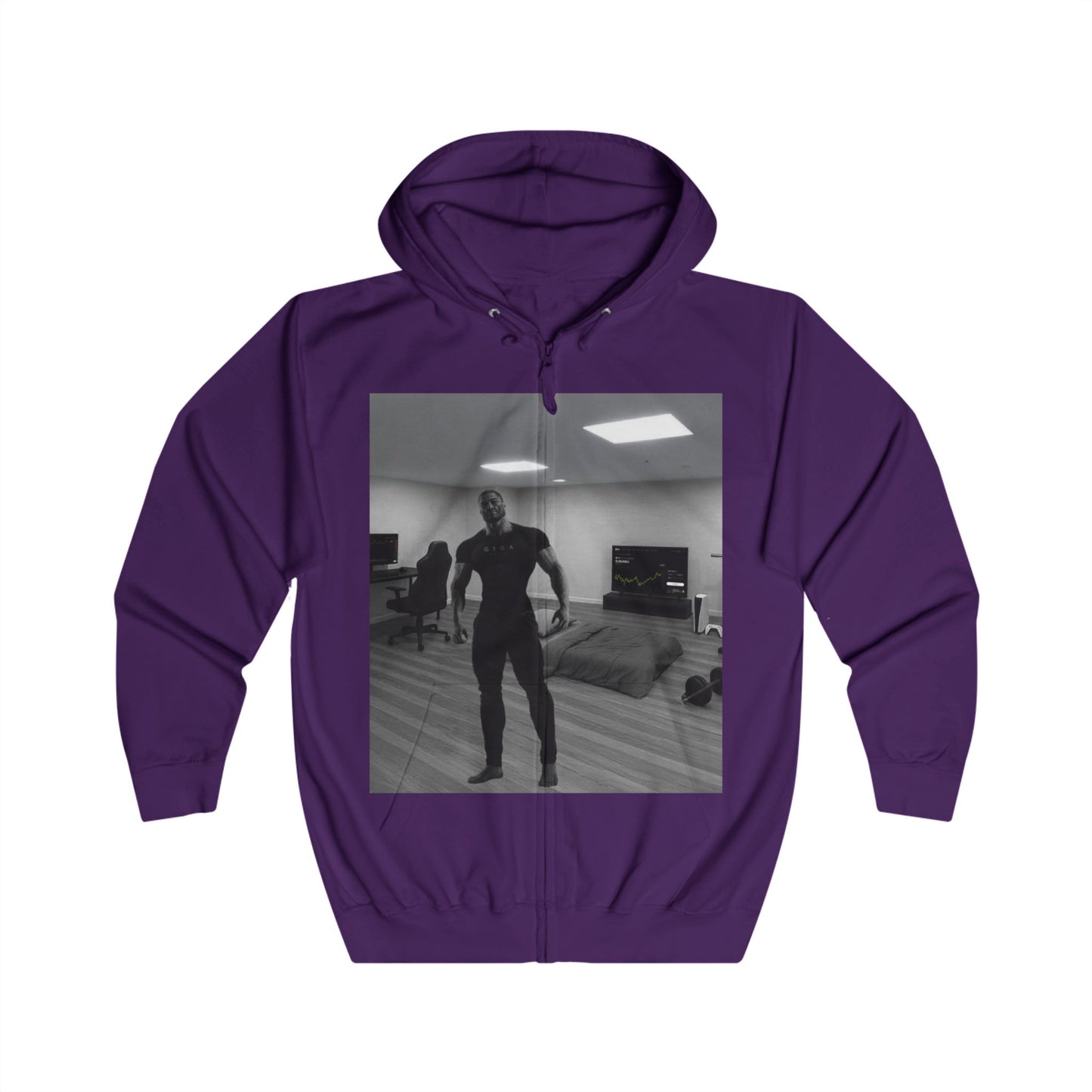 GIGA Unisex Full Zip Hoodie | Trendy Sweatshirt for Casual Outings, Gift for Friends, Gym Wear, Unique Fashion Statement
