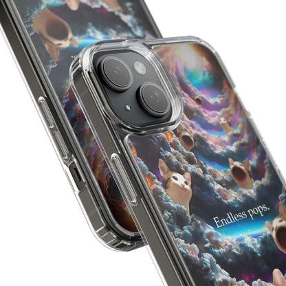 POPCAT Galaxy Cat Clear Phone Case, Cute Animal Phone Cover, Customizable Phone Accessory, Gift for Cat Lovers, Funny Phone Case