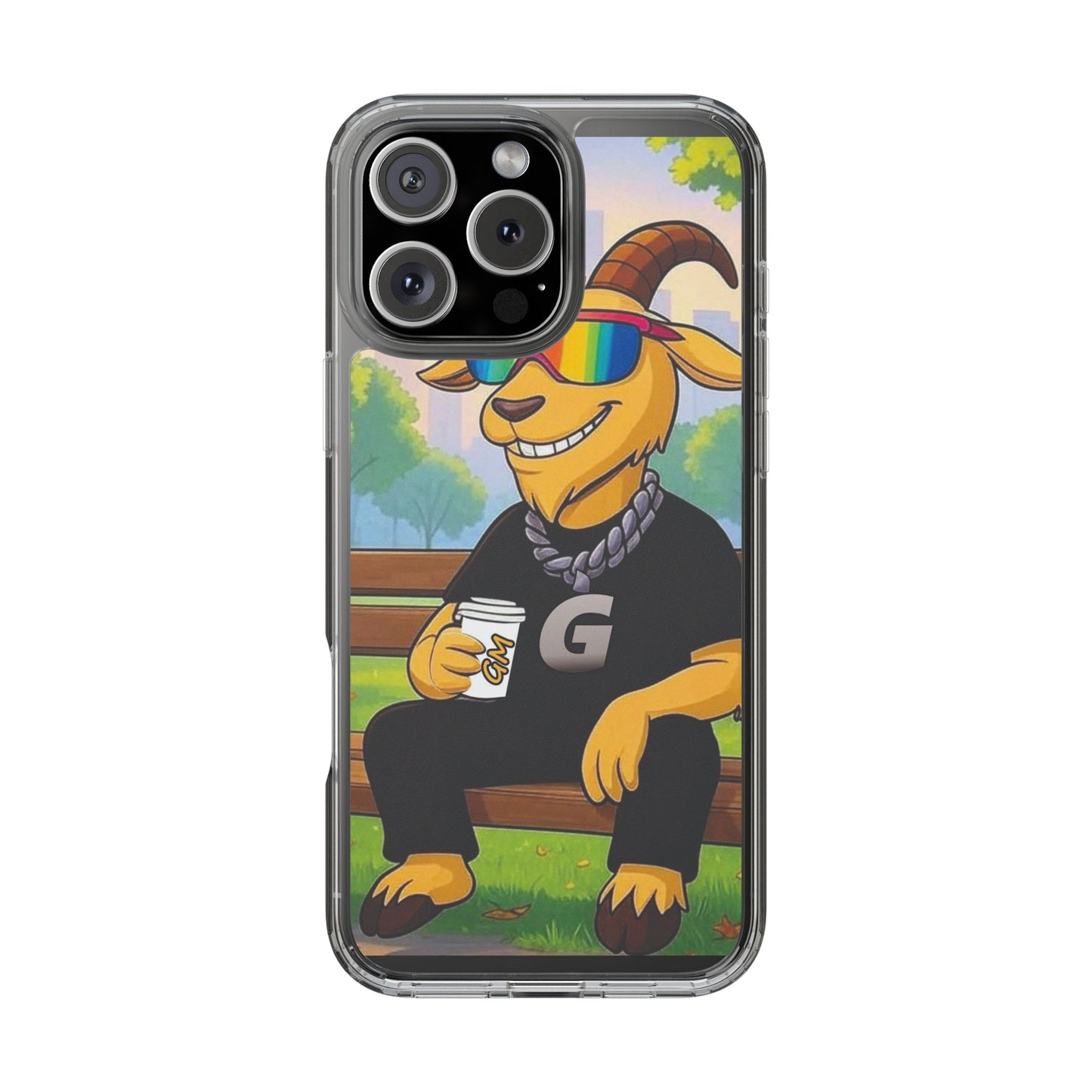 Vibrant Goat Clear Phone Case, Fun Smartphone Cover, Animal Lover Gift, Stylish Tech Accessory, Unique Phone Protection