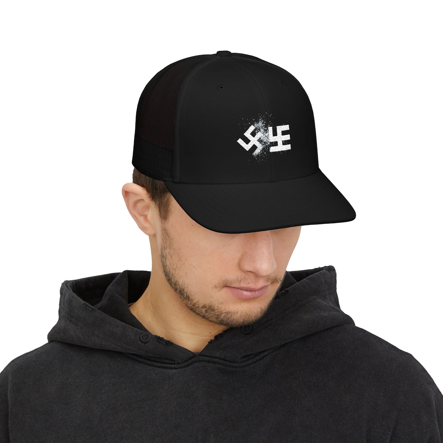 Swasticoin Stylish Embroidered Snapback Trucker Cap - Trendy Hat for Outdoors, Casual Wear, Gift for Him or Her, Adjustable, Unique Design