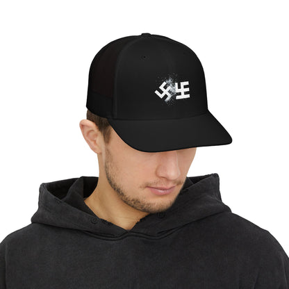 Swasticoin Stylish Embroidered Snapback Trucker Cap - Trendy Hat for Outdoors, Casual Wear, Gift for Him or Her, Adjustable, Unique Design