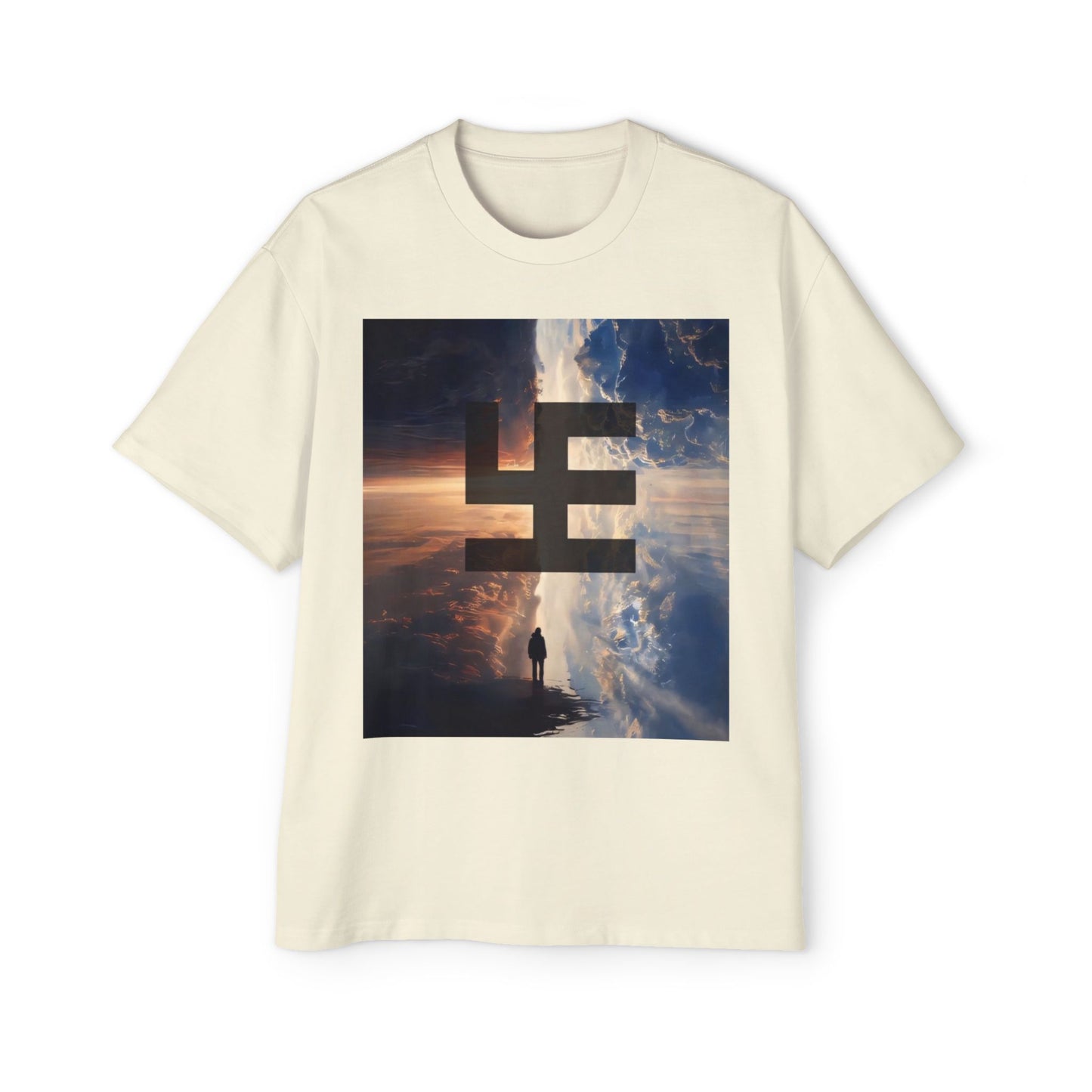 Swasticoin Men's Heavy Oversized Tee with Eye-Catching Design | Casual Wear, Graphic Tee, Street Style, Unisex Fashion, Gift Idea