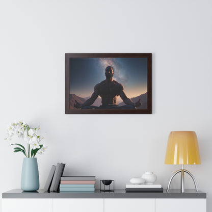 GIGA Meditation Framed Poster, Calm Art, Spiritual Wall Decor, Zen Home Decor, Fitness Motivation, Mindfulness Gift, Inspirational Art