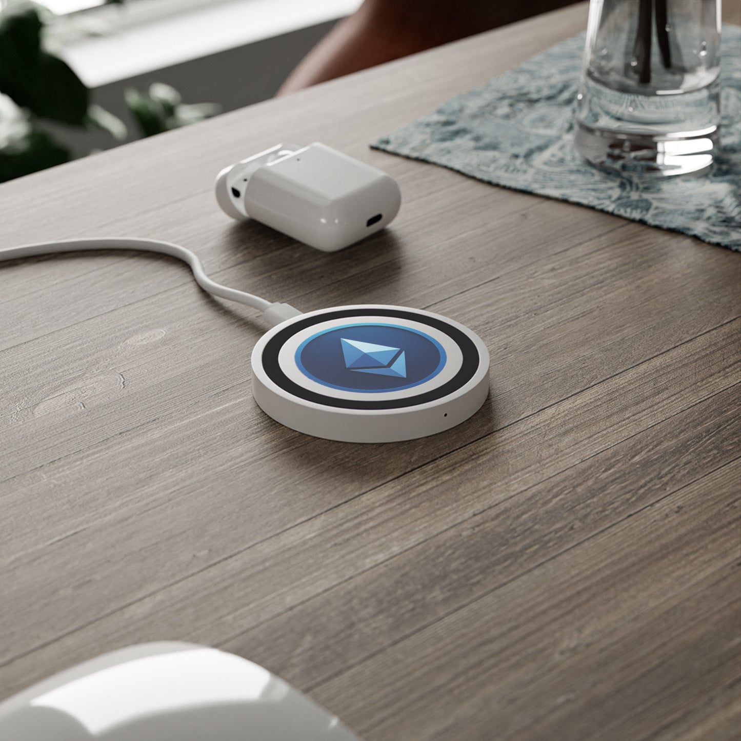 Elegant Ethereum Wireless Charging Pad, Modern Tech Accessory, Gift for Tech Lovers, Minimalist Design, Office Decor, Birthday Gift
