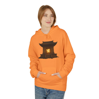 YZY Swasticoin Serene Lantern Hoodie, Cozy Fleece Hooded Sweatshirt, Gift for Nature Lovers, Casual Wear, Outdoor Adventures, Fall Fashion
