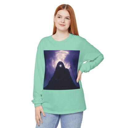 Swasticoin Mystical Mountain Long Sleeve T-Shirt | Unisex Graphic Tee, Trendy Layering Top, Casual Wear, Perfect Gift for Adventurers