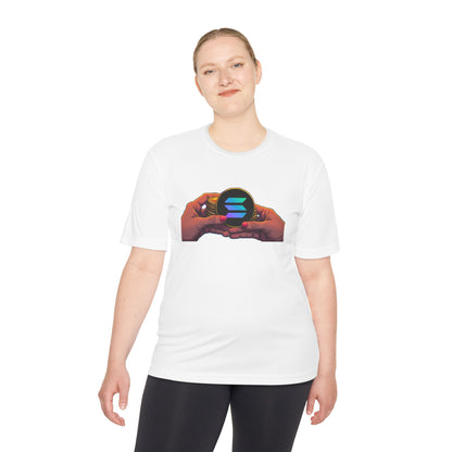 Unisex Moisture Wicking Tee featuring SOLANA & YZY designs, Perfect for Athletes, Casual Wear, Fitness Goals, Everyday Use, Sports Events