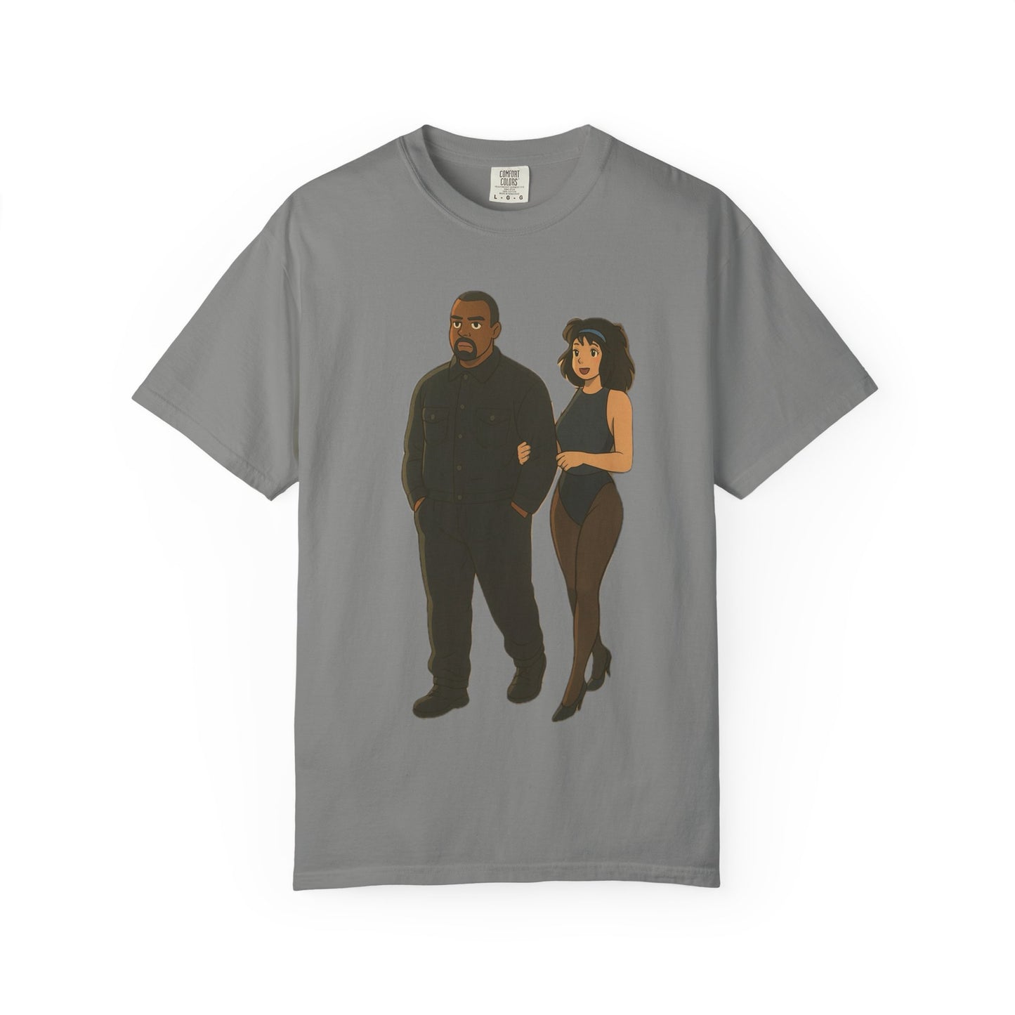 Ye & Bianca Graphic Tee, Trendy Unisex T-shirt, Cartoon Style, Streetwear, Gift for Music Lovers, Casual Fashion