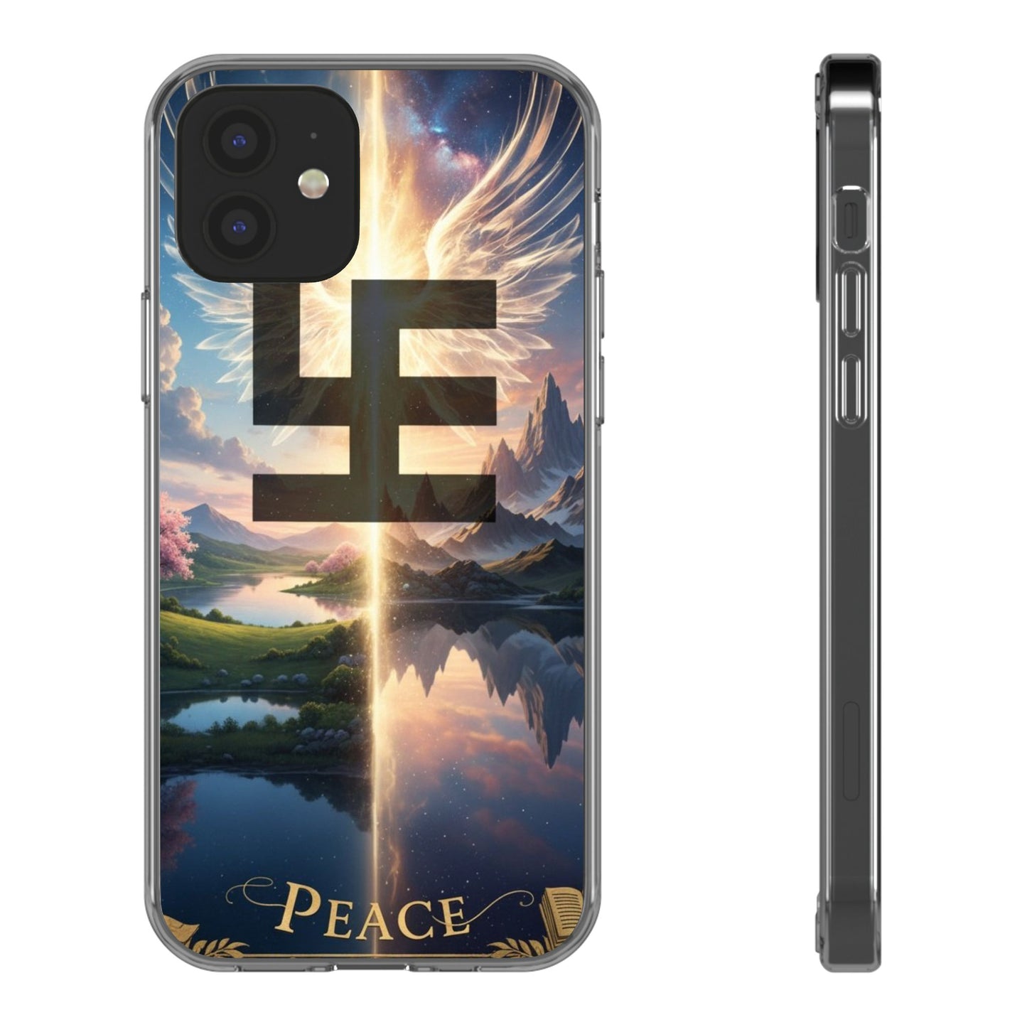 Swasticoin Peaceful Clear Phone Cases, Phone Accessories, Minimalist Design, Nature Lover Gifts, Transparent Phone Cover, Unique Art Case