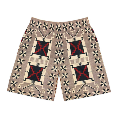Yei Pattern Men's Jogger Shorts, Bohemian Style Activewear, Summer Leisure Shorts, Beachwear, Unique Gifts for Him
