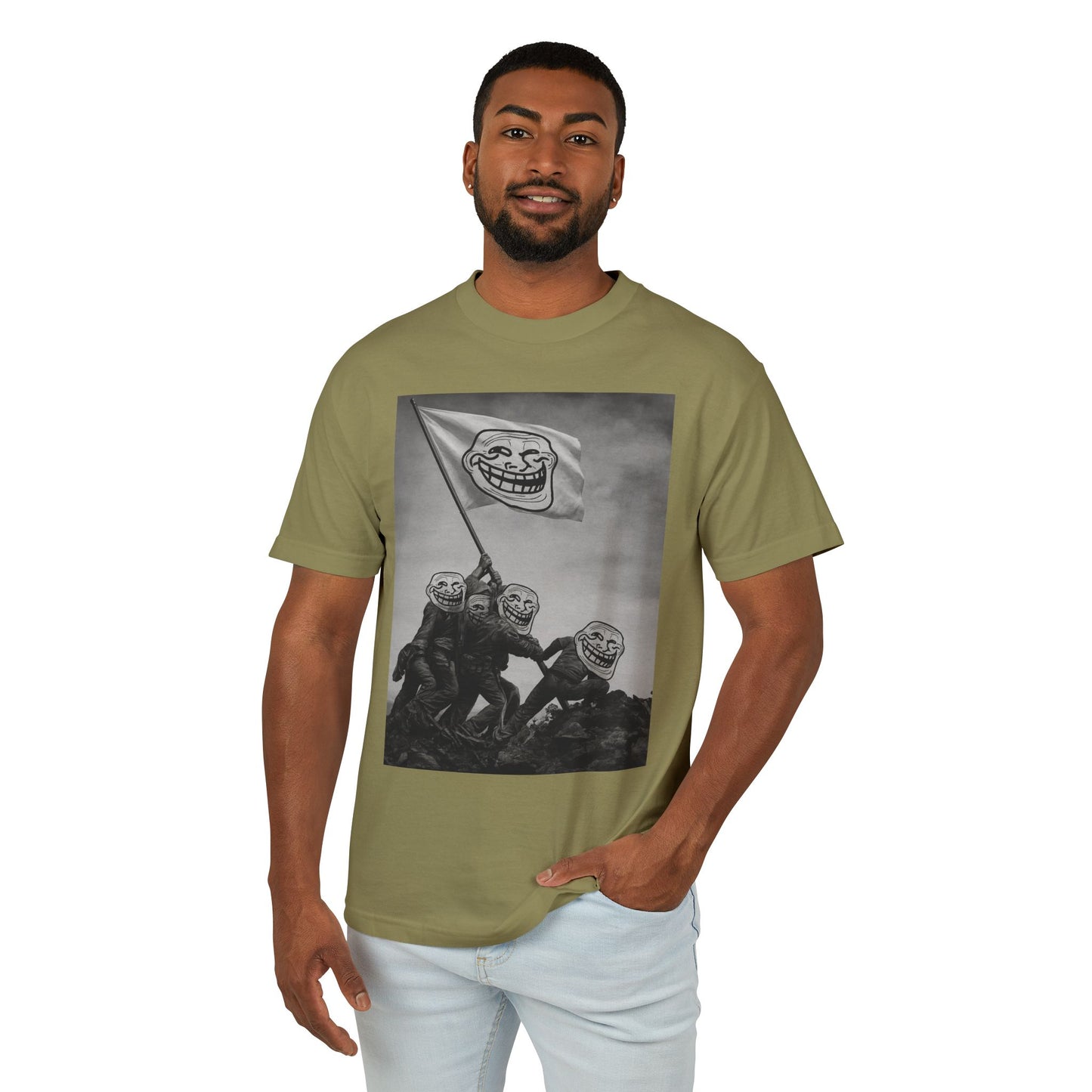 TROLL Funny Meme Heavyweight Tee, Casual Graphic T-Shirt, Unisex Humor Apparel, Perfect Gift for Friends, Streetwear Fashion