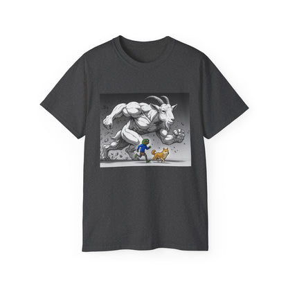 Epic Goat Chase Unisex Tee, Art Tee, Graphic Shirt, Gift for Animal Lovers, Funny T-Shirt, Cartoon Art Tee