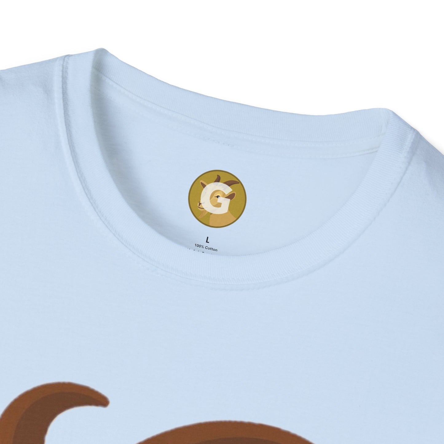 Golden Goat Unisex Softstyle T-Shirt | Cute Goat Tee for Animal Lovers, Birthday Gift, Casual Wear, Farmhouse Decor, Nature Fans
