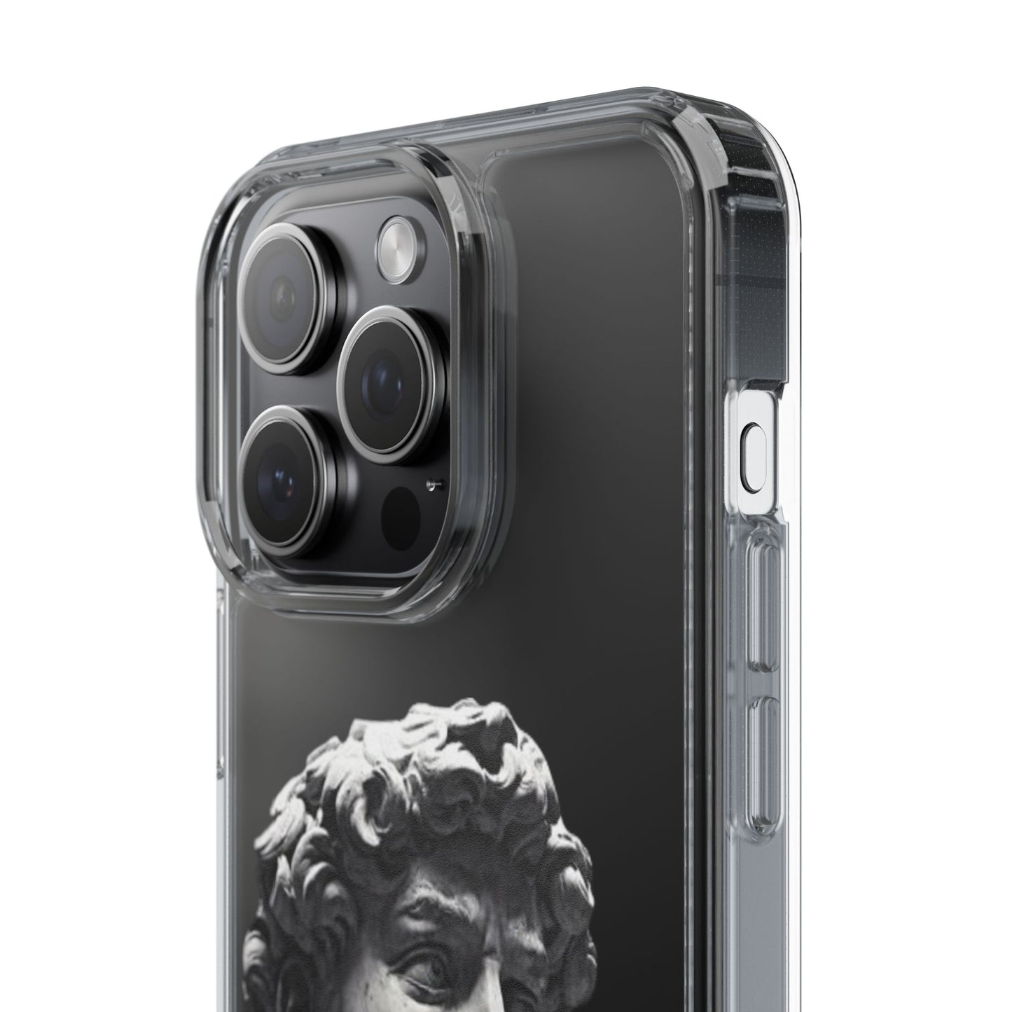 @ye Clear Phone Case with David Statue Design, Modern Phone Accessory for Art Lovers, Unique Gift, Customizable Compatible Soft Case
