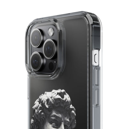 @ye Clear Phone Case with David Statue Design, Modern Phone Accessory for Art Lovers, Unique Gift, Customizable Compatible Soft Case