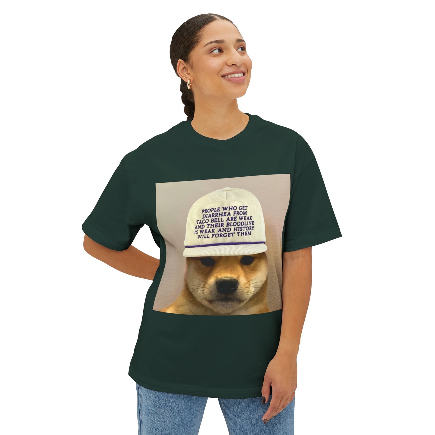 WIF Humorous Dog-Themed Oversized Tee, Casual Graphic Shirt, Gift for Pet Lovers, Funny T-Shirt, Unisex Boxy Tee