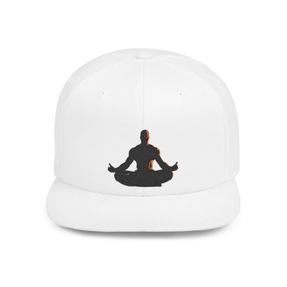 GIGA Zen Meditation Flat Bill Snapback Hat, Mindfulness Cap, Yoga Headwear, Gift for Him/Her, Casual Everyday Wear, Stylish Accessory