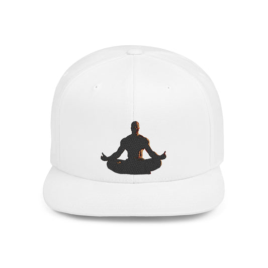GIGA Zen Meditation Flat Bill Snapback Hat, Mindfulness Cap, Yoga Headwear, Gift for Him/Her, Casual Everyday Wear, Stylish Accessory