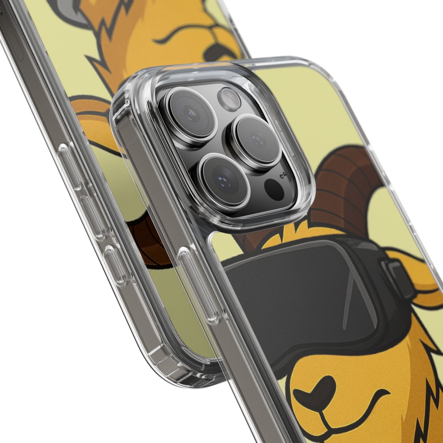 VR Goat Clear Case, Fun Phone Cover, Geeky Accessories, Gift for Gamers, Cute Animal Design, Customizable Phone Cases