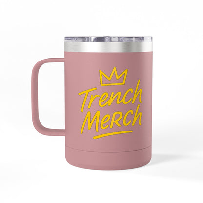 Trench Merch Crown Coffee Mug Tumbler, Perfect for Beach Lovers, Gifts for Friends, Summer Getaways, Adventure Travel, Crown Design