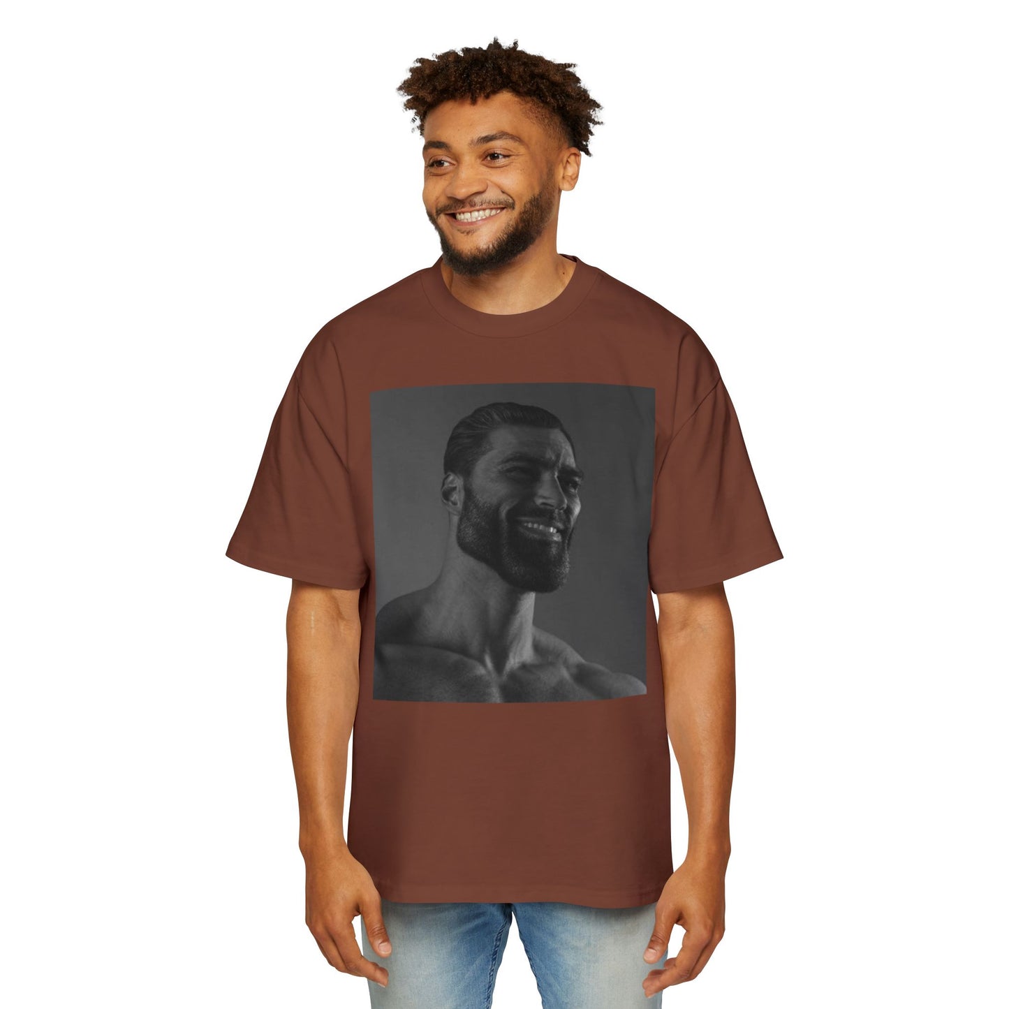 GIGA Men's Heavy Oversized Tee | Casual Streetwear Shirt, Graphic Tee, Gift for Him, Unisex Style, Trendy Apparel
