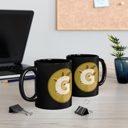 Goat Lover's Black Mug, Fun Gift for Animal Enthusiasts, Coffee Cup, Funny Mug, Unique Goat Design, Perfect for Birthdays