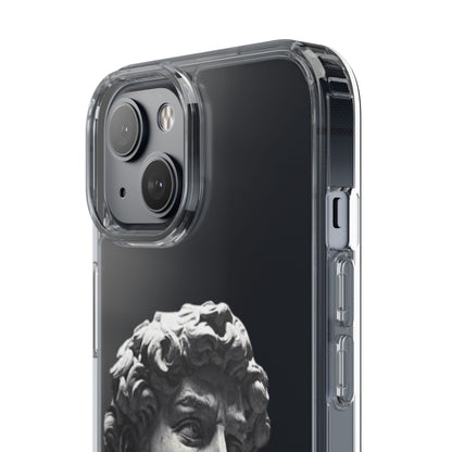 @ye Clear Phone Case with David Statue Design, Modern Phone Accessory for Art Lovers, Unique Gift, Customizable Compatible Soft Case