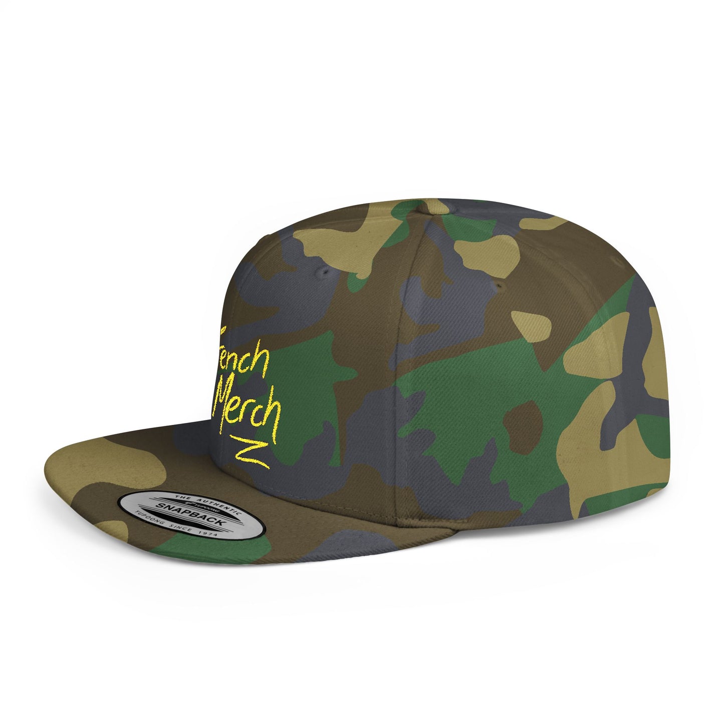 Trench Merch Trendy Flat Bill Snapback Hat, Cool Streetwear Cap for Casual Outings, Outdoor Events, Festivals, Unique Gift for Hip-Hop Fans